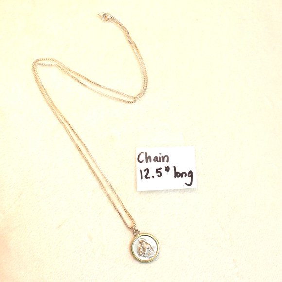 Vintage Two-Tone Unisex Mini Religious Patron St. Anthony Medallion Necklace - Picture 4 of 5